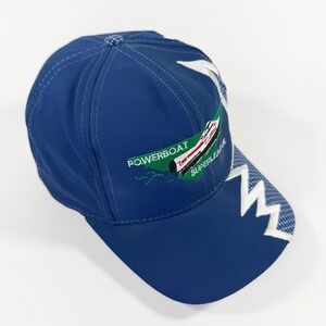 Vintage 90s Sharktooth Strapback Hat - Powerboat Superleague Racing Boat Cap USA